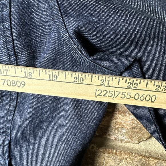 Chicos Embellished Denim Jacket Size 2 Gold Sequin Beaded Jean Western Glam Y2K - Picture 11 of 16